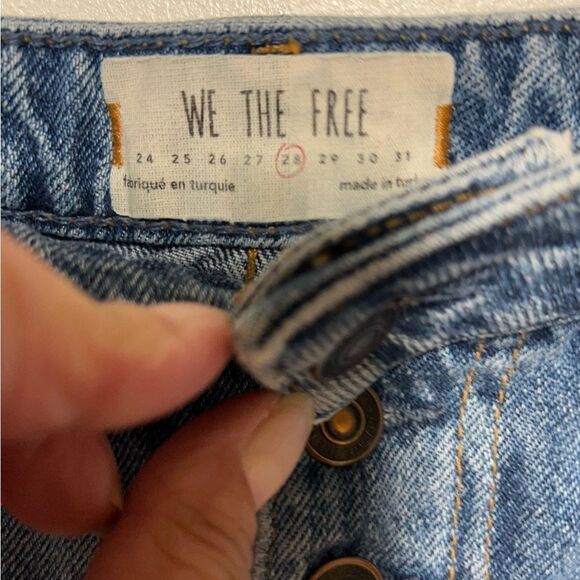 FREE PEOPLE | We The Free Harvey Denim A-Line Mini Skirt Distressed Size 28 - Picture 6 of 10
